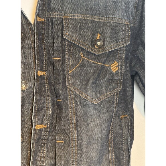 Vintage Men’s Rocawear Dark Wash Denim Jean Jacket Size 44/L Y2K Retro HipHop - Picture 2 of 5